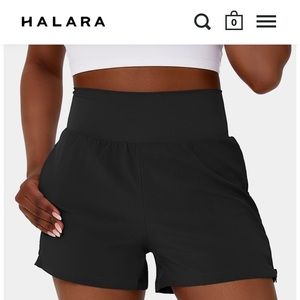 Halara Rise Side Zipper Pocket Plain Shorts